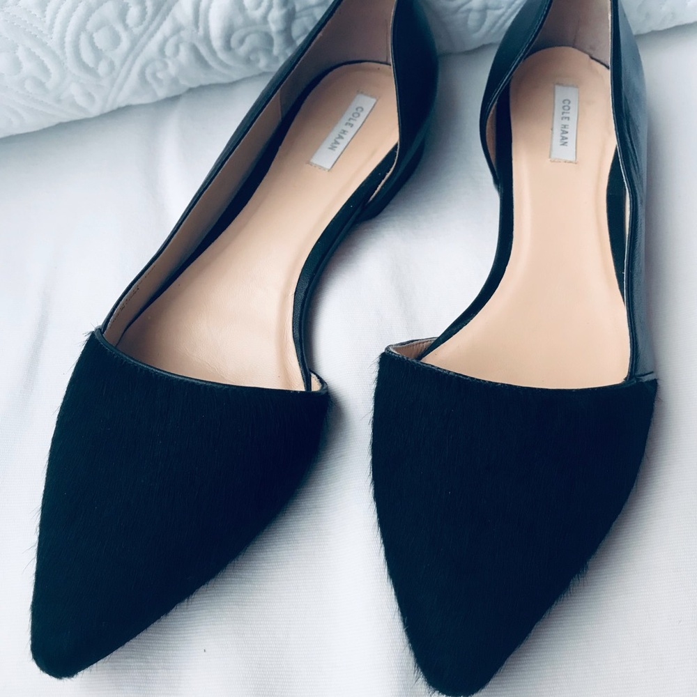 Cole Haan Black Amalia Flats Leather D’Orsay 10B EUC - Picture 4 of 16